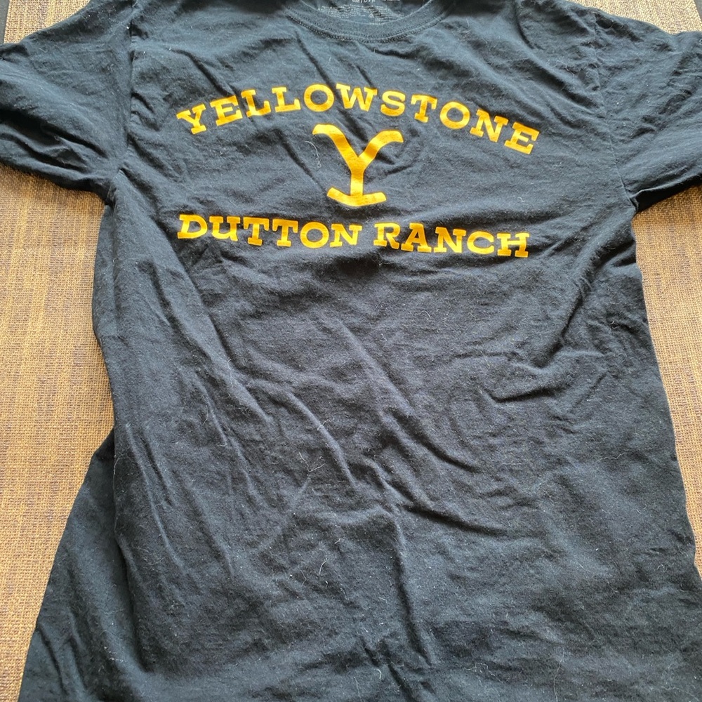 Black and Yellow Short Sleeve Tee with Yellowstone Graphic